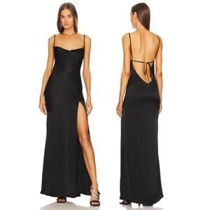 Michael Costello x REVOLVE Cecelia Gown Satin Cowl Neck Formal Gala Classy Sz S